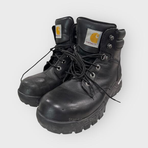 Carhartt Black Leather Lace Up Boots US 8 Heavy Duty Gorpcore